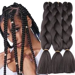VIEWS Original Jumbo Braids Hair Extension Braiding Hair 24inch Twist Box Braiding Hair (Pack of 2, Brown)-picture-44