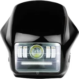 MIKANIX Bike Police LED Headlight Projector Bulb High/Low Beam with 3 Mode Red/Blue & White Flashing Light for Splendor-image-11