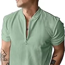 jump cuts ||Henley Tshirt for Men||Half Sleeve|| Waffle Regular Fit Tshirt for Men-picture-23