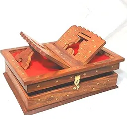 Santarms Wooden Holy Quran Book Stand & Box with rehal - Carving Handcrafted-image-23