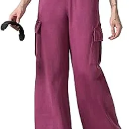 indiweaves Women Solid Super Warm Woolen Cargo Style Palazzo Pants for Winter (Single)-picture-52