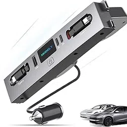 Mowlicas USB Hub for New Tesla Model Y (Juniper) 2026/2025, Max 132W Dual Type-C Fast Charger 2-Retractable Cable & 3-Port Docking Station for iPhone 16/15 and More-picture-46