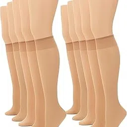 no nonsense Women's Sheer Toe Knee Highs, 10 Pair Pack, Nude, One Size-picture-42