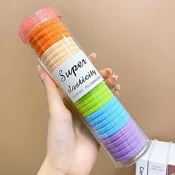 Starvis 20Pcs Thick Seamless cotton Hair Ties, Ponytail Holders colorful Rubber Band Hair Accessories No Damage for Thick Hair for women (Rainbow)-picture-17