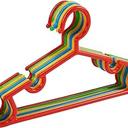 Sky Ventures Rainbow Clothes Hanger (Pack of 6) Kids Clothes Hangers with Smooth Finish Non-Slip Wardrobe Storage Organizer | Durable Plastic Hanger for Baby,Toddler Clothes (Multicolor)-picture-56