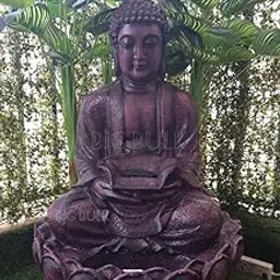 Big Bulk Brown Kamal Buddha/Lotus Brown Buddha Fiber Indoor Outdoor Fountain with Led Lights for Home Decor and Office Decoration Gifting(30.5 x 25.4 x 54 cm)-picture-31