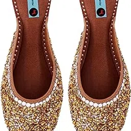 pehnawacraft Cindrella Punjabi Jutti for Women | Soft Leather ethnic Juttis | Bite and Pinch Free Jutis | Ladies Juti | Bridal Flat Stylish Mojari for wedding | Ethnic stylish Flats for Girls | mojris for women | Magenta Pink colour Jooti | Best lehenga Nagra Back Open mule-picture-34
