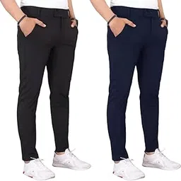 gibbonte Men’s Slim Fit Lycra Blend Trousers - Pack of 2 | Stretchable Formal Pants for Office and Casual Wear | Trousers for Men-picture-20