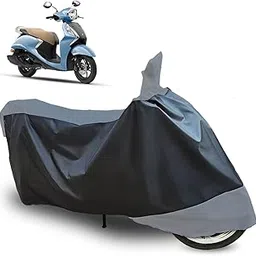 ABORDABLE All Weather: UV-Resistant Scooter Bike Cover Compatible with Yamaha Fascino_Reliable Protection for Your Bike - Grey-image-80