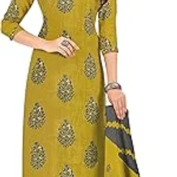 miraan Women Cotton Unstitched Dress Material (SAN1430, Yellow, Free Size)-picture-21