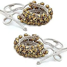 UAPAN Brass Ghungroo White cotton string Bells (1.6 CM, 25+25, Pair)-picture-31