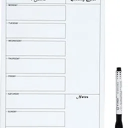 KITOME Magnetic Weekly Meal Planner for Fridge, Acrylic to Do List for Fridge with Marker Easy to Clean Dry Erase Menu White Board for Kitchen - 30x21CM, Magnetic Grocery List for Fridge.-image-5