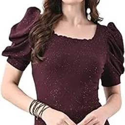 arbiter collection Casual Square Neck Full Sleeves Western Stylish Women's Semi Fit Tops/Tops for Girls-picture-19