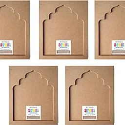 Arohi Art World MDF Jharoka for Art & Craft Activities and for Other DIY Art Projects, Size 11x9 Inches, Thickness : 4mm Base and 6mm Designer Frame. (Set of 5)-image-26