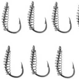 VELURA 4x10pcs Spring Barbed Fishing Hooks with Hole Carp Jig Fishhook Hook Size 5|10 Pieces Spring Barbed Fishing Hooks(4 Pack)|Hooks| Fishing |Sporting Goods-picture-13