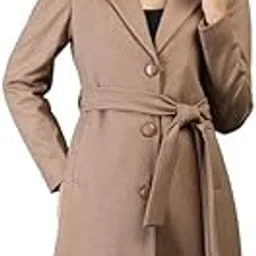 pro-tex Women Winter Wear Warm Coat Notched Lapel Casual Wear Latest Stylish Single Breasted Ladies Overcoat Brown XXL-picture-40