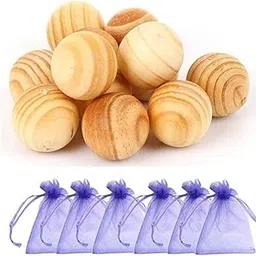 PRAGAT VIEW Natural Red Wood Cedar Balls for Pest Control | Garments | Closets | Wardrobe Fragrance | Clothes Freshener | Moth Protection | Wooden Cedar Balls Combo (20)-picture-48
