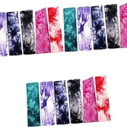 minkissy 18 Pcs Yoga Elastic Ribbon Sweat Absorbing Headbands Yoga Headband Mens Gym Headband Workout Scarf Exercise Headband Hair Band for Men Yoga Supply for Hair Headgear Man Tie-dye-image-60