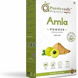 PURELYVEDIC ORGANICS Purely Amla Indian Gooseberry Powder For Hair Growth Black Colour Drinking | Ideal for Men and Women(200 g)-picture-14