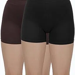 amul comfy Women's Plain/Solid Outer Elastic Skirt Shorts - Pack of 2 (#Skirt-Shorts)-picture-31