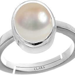 clara Pearl Moti 3cts or 3.25ratti Stone Silver Adjustable Ring for Men-picture-22