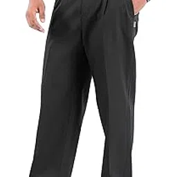 beyoung Cotton Slub Straight Fit Pleated Trousers for Men-picture-47