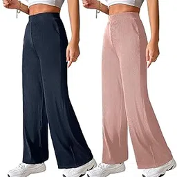 style go Women's High Waist Flared Korean Trousers|Trendy Casual Wear for Daily & Travel Use|Comfortable & Stylish Casual and Formal Trouser Pant-picture-35