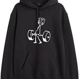 Hoodies for Men Gym Workout Yoga Cotton Hooded Sweatshirt Full Sleeve Fleece-image-4