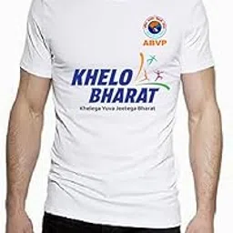KHELO Bharat ABVP T-Shirts-Unisex-Men's/Womens| KHELO Bharat ABVP Round Neck t-Shirts with Dryfit Fabric White-picture-25