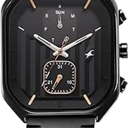 fastrack Men Fleek Quartz Multifunction Black Dial Stainless Steel Strap Watch for Guys-3270NM01/NT3270NM01-picture-28