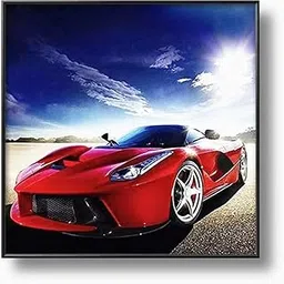 NIHO-JIUMA Red Sports Car Diamond Painting Kits, 5D Full Drill Diamond Art Kits Gift for Adults, Home Art Deco (30x30cm/12x12 Inches)-picture-22