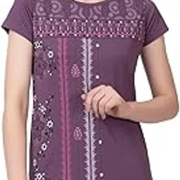 star touch Women Printed Cotton Tshirt with Side Slits & Pocket-picture-30