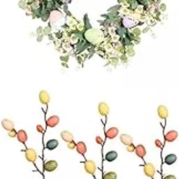 bnf® Vivid Easter Door Wreath Front Door Decor Egg Tree Branch Flower Arrangement|Home & Garden | Holiday & Seasonal Decor| Christmas & Winter-picture-19