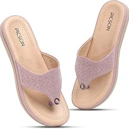 picson Women's Comfort Thong Sandals, Extra Soft Cushioning, Synthetic Leather, Stylish Perforated Design, Anti-Skid Sole-picture-20