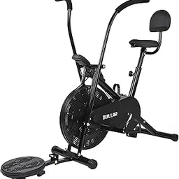 Bullar Air Bike Exercise Cycle with Moving/Stationary Handles, Adjustable Resistance with Cushioned Seat & Back Support, Max User Weight 100 Kg (Black ( Air Bike +Twister+ Backrest))-picture-18