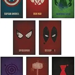 AD INFINITUM Wall Decor 300gsm Matte Paper Posters (Marvel Logo_3, 9x13 Inch), Set of 8 (Multicolor)-picture-28