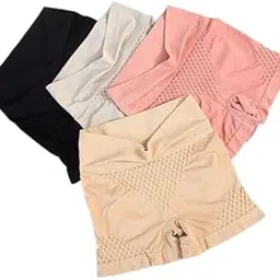 wear mart CurveCuddle Shapewear Brief – Cotton Stretch Waist Slimming Underwear (Grey, Black, Skin, Pink) (Pack of 4)-picture-39