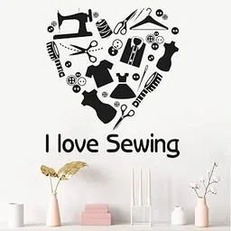 GADGETS WRAP Wall Decal Sewing Shop Artistic Decoration Vinyl Clothes Store Interior-image-11
