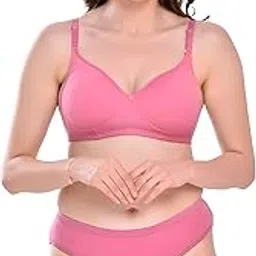 dsn Lingerie Set Full Coverage Seamless Non-Padded Bra and Hipster Panty - Wire-Free and Adjustable Straps-picture-10