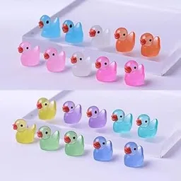 Shyama Craft Pack of 10 Cute Duck Miniatures | Resin Duck Figurines for Indoor Garden, Fairy Garden, Aquarium, Terrarium, DIY Craft & Landscape Decoration-image-1