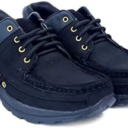 inflation Men’s Leather Casual Walking Shoes | Comfortable Outdoor Lace-Up Sneakers with Durable Non-Slip Airmix Sole | Stylish Moc Toe Design-picture-53