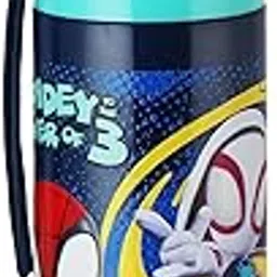 CELLO Kidzbee Uranus 600 Web Warriors Water Bottle | PU Insulation | School Bottle | Picnic Bottle | Cold Insulation | Leak Proof | Kids Bottle | Easy to Carry | 540ml | Turquoise-picture-32