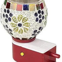 Generic Electric Kapoordani Mosaic Glass Night Lamp, Multi-Functional Essential Oil and Incense Burner, Round Shape-image-31