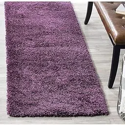 F R Creation Modern Polyester Anti Slip Shaggy Fluffy Rectangular Rug and Carpet for Living Room, Bedroom(1.50X3 Feet, Purple)-picture-31