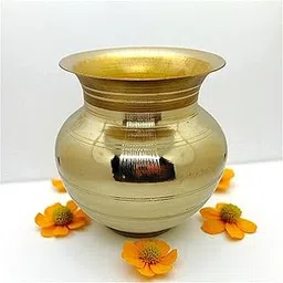 Pure Brass Kalash for Puja, Traditional Hindu Worship Vessel, 9.5 cm Height, 130 gm-image-11