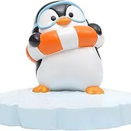FABLOFT Penguin Figurine Cute Miniature Garden Penguin Statue for Yard Patio Lawn Swimming Ring image 1