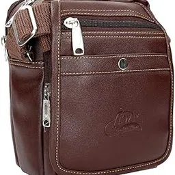 Sling Bag/Crossbody Bag PU Leather with Adjustable Strap for Daily and Travel Use, Durable, Water-Resistant, Travel-Friendly (Unisex, Brown)-image-0