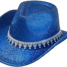 myaddiction Western Cowboy Hat Retro Style Cowgirl Hat for Role Playing Festival Blue-picture-34