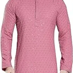 Men's Sequince Embroidered Cotton Blend Only Kurta-image-42