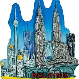 Moira Malaysia Tourist Souvenir 3D Resin Fridge Magnet, Petronas Towers Skyline Design, Decorative Collectible-image-7